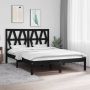 The Living Store Bedframe massief grenenhout zwart 140x190 cm Bedframe Bedframes Tweepersoonsbed Bed Bedombouw Dubbel Bed Frame Bed Frame Ledikant Houten Bedframe Tweepersoonsbedden - Thumbnail 2