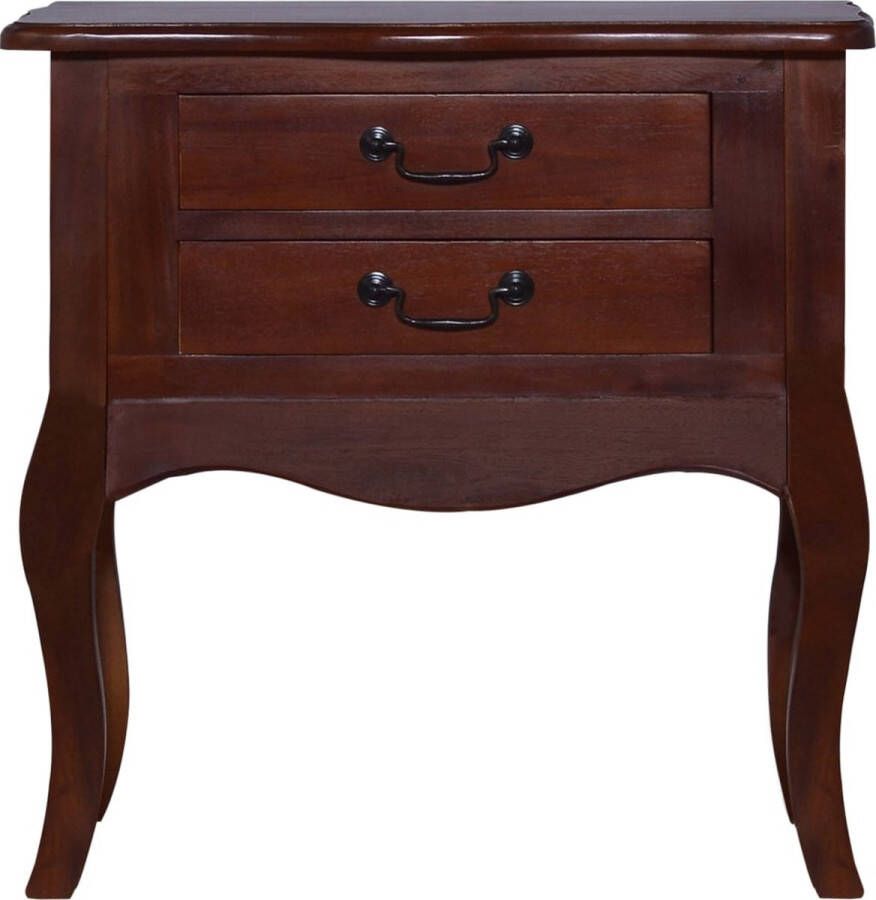 The Living Store Massief Sheeshamhouten Bedtafeltje 60 x 30 x 60 cm Met 2 lades - Foto 3