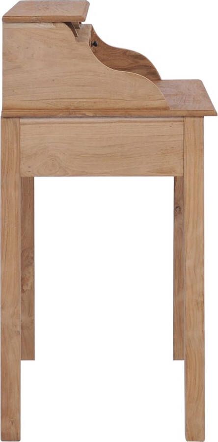 The Living Store Bureau 90x50x100 cm massief teakhout Massief Teakhouten Bureau Landelijke Stijl Vintage Bureau Bureaublad Thuiskantoor - Foto 3