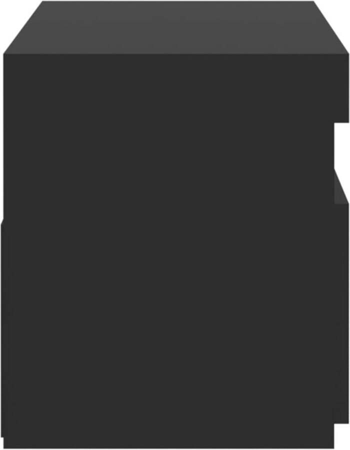 The Living Store Mediakast TV-meubel met LED-verlichting 75 x 35 x 40 cm Zwart Bewerkt hout Tv-meubel Media Kast Led Verlichting Houten Tv-stand Modern Tv-meubel - Foto 2