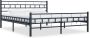 The Living Store Metalen Bedframe Bedden 210x207x76 cm Massief stalen frame Zwarte kleur - Thumbnail 1