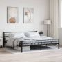 The Living Store Metalen Bedframe Bedden 210x207x76 cm Massief stalen frame Zwarte kleur - Thumbnail 2