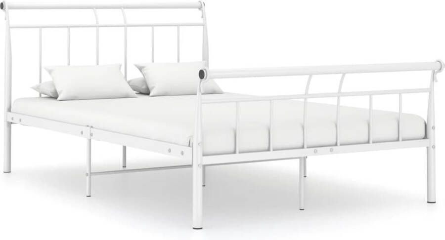 The Living Store Bedframe metaal wit 120x200 cm Bedframe Bed Frame Bed Frames Bed Bedden Metalen Bedframe Metalen Bedframes 2-persoonsbed 2