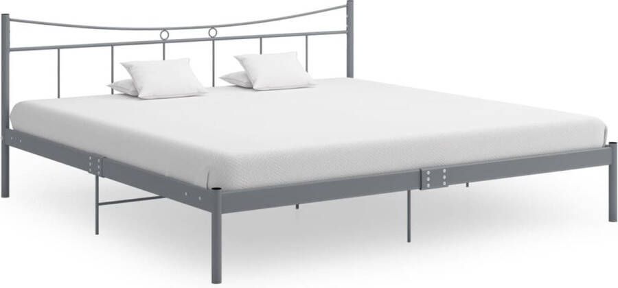 The Living Store Metalen Bedframe Grijs 209.5 x 202 x 88.5 cm Stevig en duurzaam