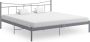 The Living Store Bedframe metaal grijs 200x200 cm Bedframe Bed Frame Bed Frames Bed Bedden Metalen Bedframe Metalen Bedframes 2-persoonsbed 2 - Thumbnail 2