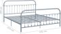 The Living Store Bedframe metaal grijs 180x200 cm Bedframe Bedframes Tweepersoonsbed Tweepersoonsbedden Bed Bedden Bedombouw Bedombouwen Frame Frames Slaapmeubel - Thumbnail 2