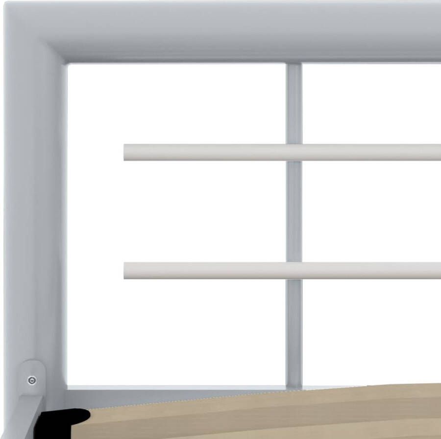 VidaXL The Living Store Metalen Bedframe Grijs Wit 212 x 97.5 x 65.5 cm 90 x 200 cm Massieve Constructie