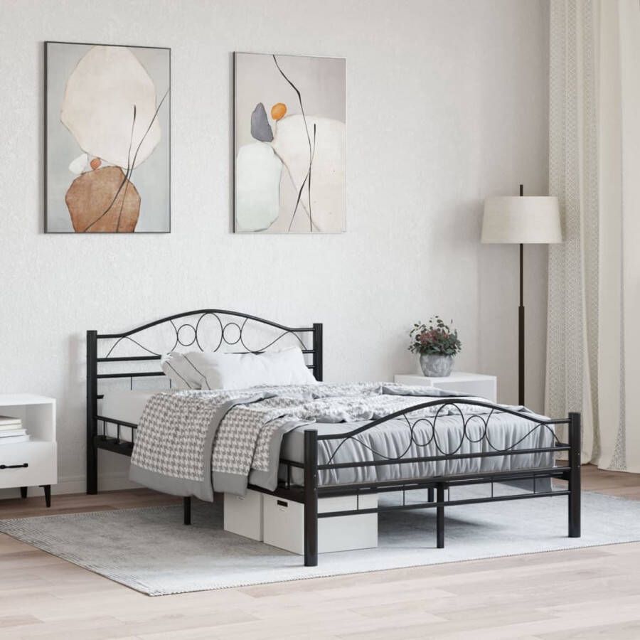 The Living Store Metalen Bedframe Klassiek en Elegant Staal 210 x 147 x 85 cm 140 x 200 cm