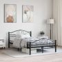 The Living Store Metalen Bedframe Staal 210x127x85 cm Zwart - Thumbnail 2