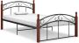 The Living Store Bedframe metaal en massief eikenhout zwart 120x200 cm Bedframe Bedframes Bed Bedden Frame Frames Tweepersoonsbed Tweepersoonsbedden Bedombouw Bedombouwen Metalen Bed - Thumbnail 2