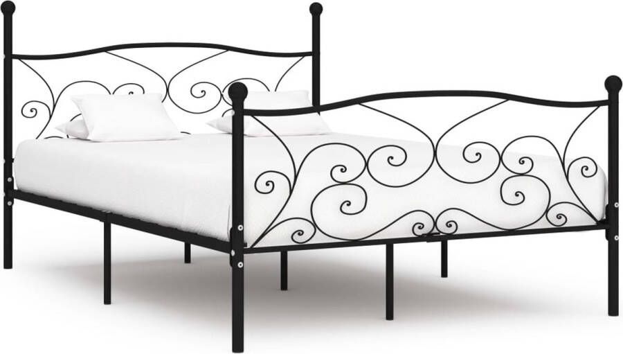 The Living Store Metalen Bedframe Zwarte 160x200 cm Massieve Constructie Eenvoudige Montage