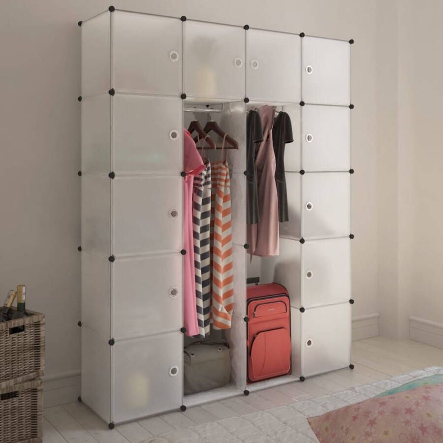 The Living Store Modulaire kast met 14 compartimenten wit 37 x 146 x 180-5 cm Kast - Foto 2