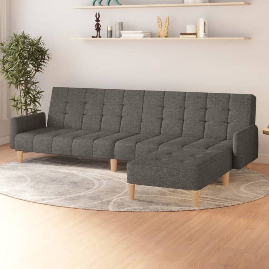 The Living Store Multifunctionele bedbank Deluxe Donkergrijs 220 x 84.5 x 69 cm