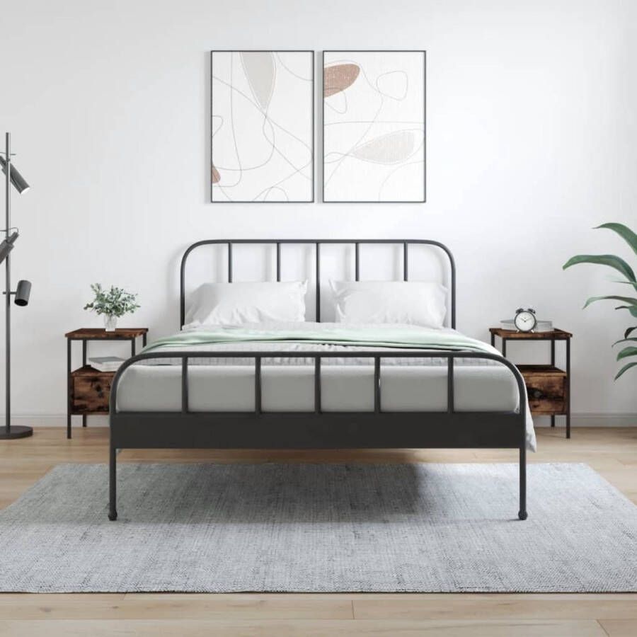 The Living Store Nachtkastje Afmetingen- 34 x 36 x 50 cm Ken- Verstelbare poten Kleur- Gerookt eiken Nachtkastje Kastje Houten Nachtkastje Bruine Nachtkastje Met Lade - Foto 3