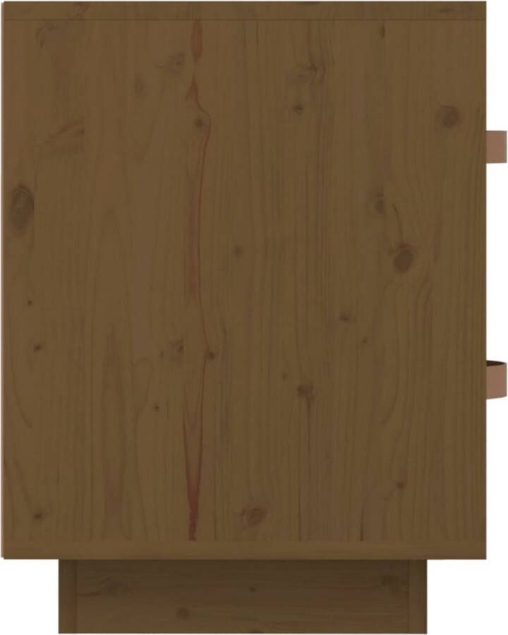 The Living Store Nachtkastje 40x34x45 cm massief grenenhout honingbruin Nachtkastje Nachtkast Grenoble Hout Honigbruin Meubilair Slaapkamer - Foto 4