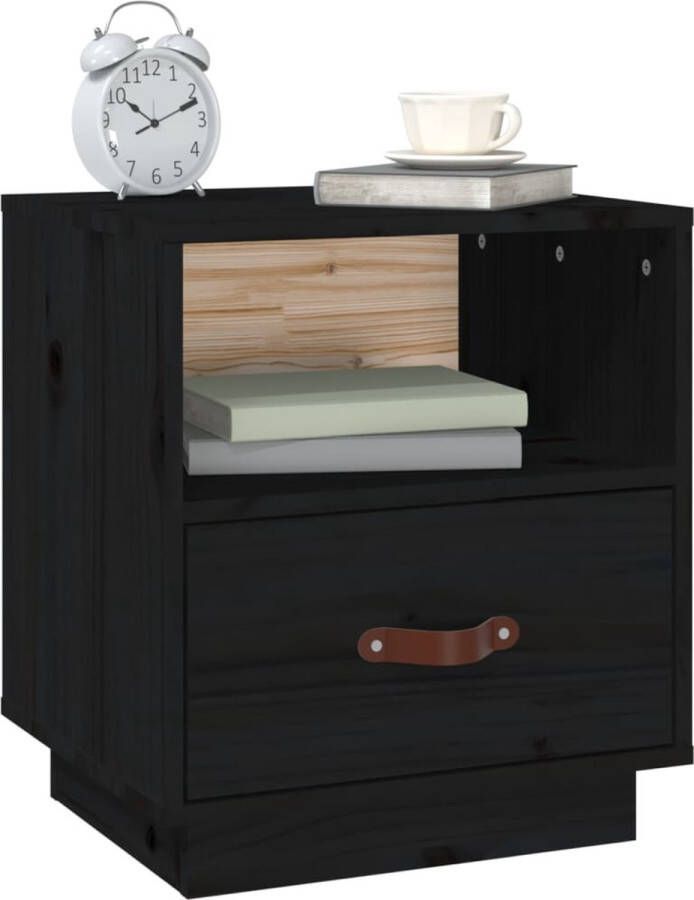 The Living Store Nachtkastje Houten Afmetingen- 40 x 34 x 45 cm Ken- Massief grenenhout Nachtkastje Nachtkastjes Meubilair Kamermeubilair Slaapkamers - Foto 2