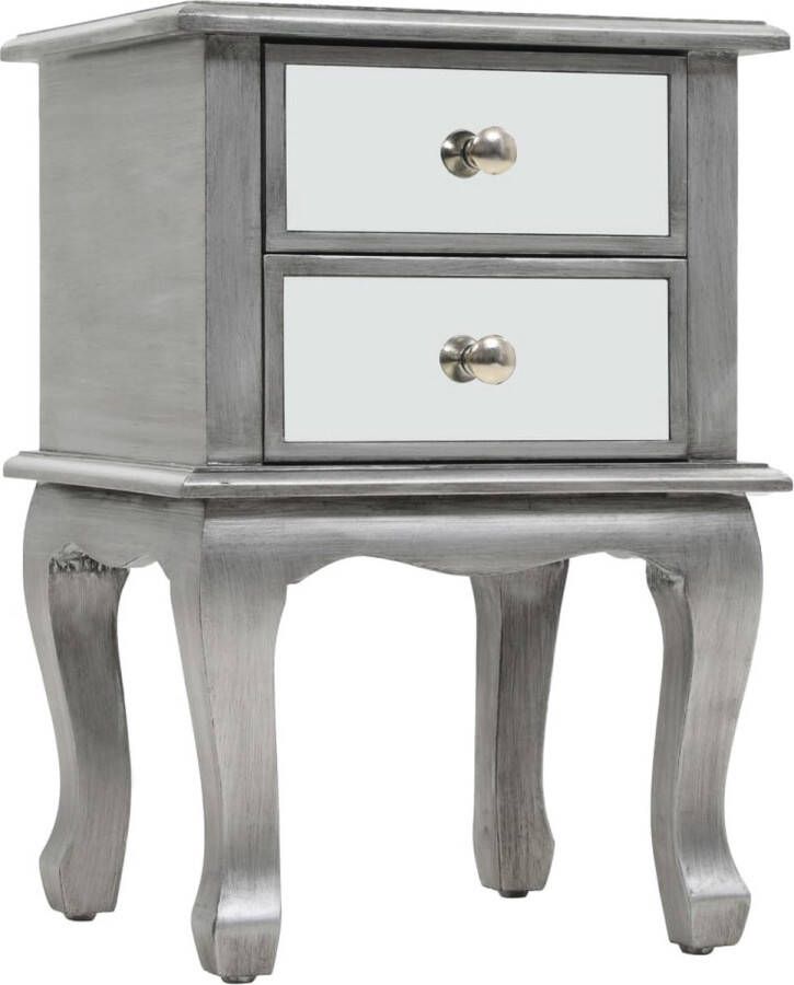 The Living Store Nachtkastje Industrieel 34.5 x 30 x 50 cm Spiegelglas en MDF Nachtkastje Industrieel Design Spiegelglas Mdf Salon Meubilair - Foto 2