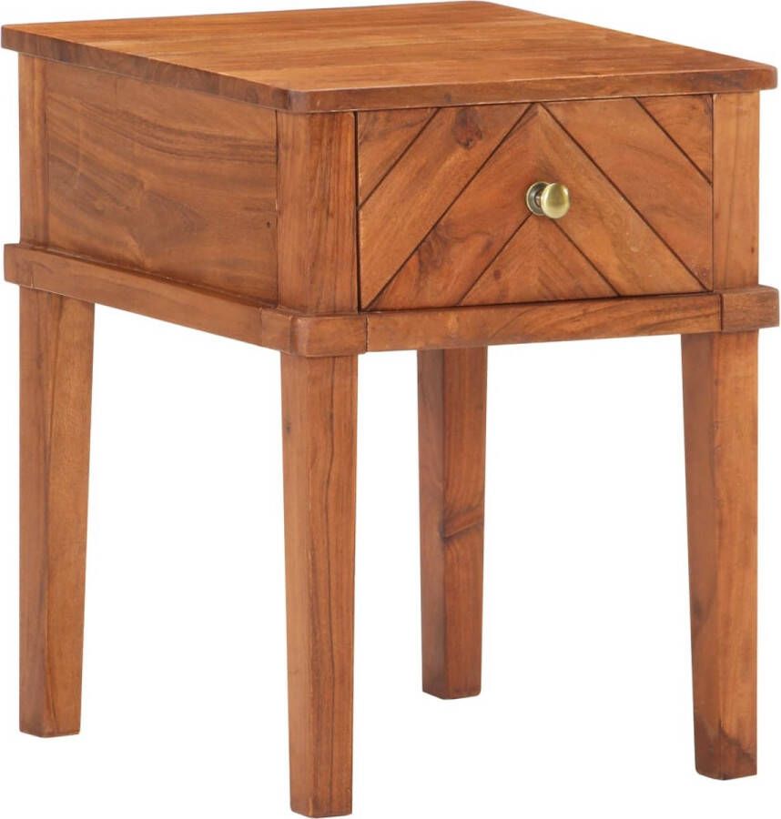 The Living Store Nachtkastje Massief Acaciahout 40 x 40 x 50 cm Bruine afwerking Nachtkastje Massief Acaciahout Rustic Vintage Slaapkamersdecoratie - Foto 2