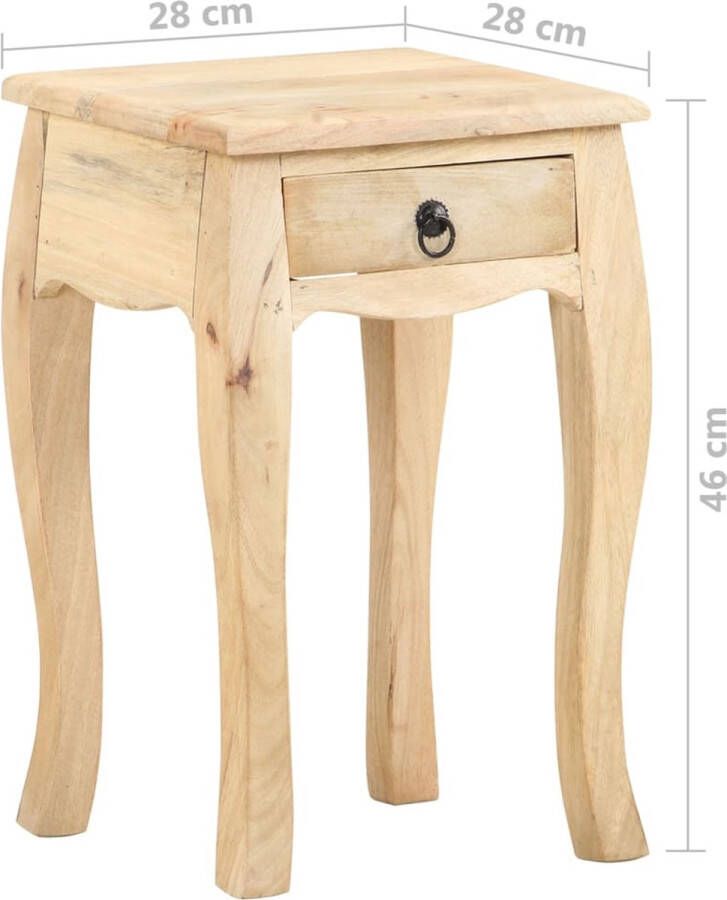 The Living Store Nachtkastje Rustiek Mangohout 28x28x45 cm Massief Mangohout Nachtkastje Mangohout Meubilair Kamermeubilair Slaapkamers - Foto 5