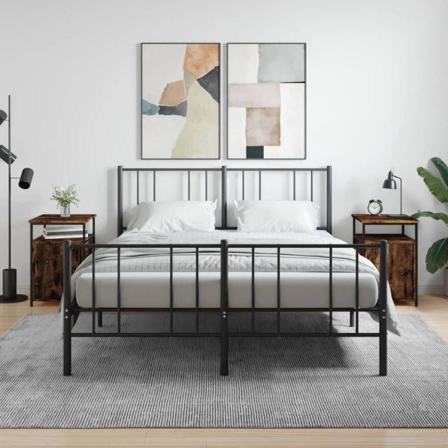 The Living Store Nachtkastjes 2 st 40x42x60 cm bewerkt hout gerookt eikenkleurig Nachtkastjes Kastjes Houten Nachtstand Bruine Nachtkast Vintage Nachtkast - Foto 2