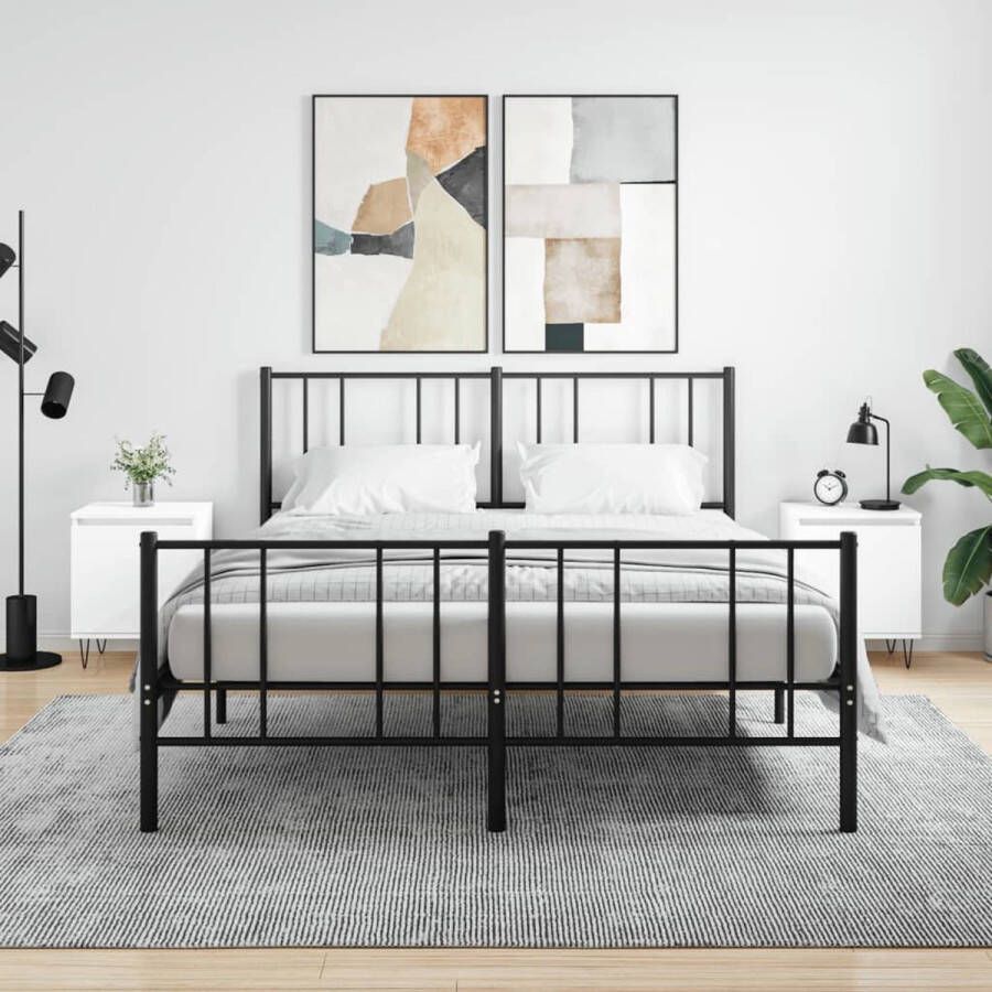 VidaXL Nachtkastjes Set van 2 Wit 40x30x50 cm Nachtkaste Kastje Slaapkamermeubilair Houten Nachtstand Witte Nachtkasten Nachtkast Set - Foto 2