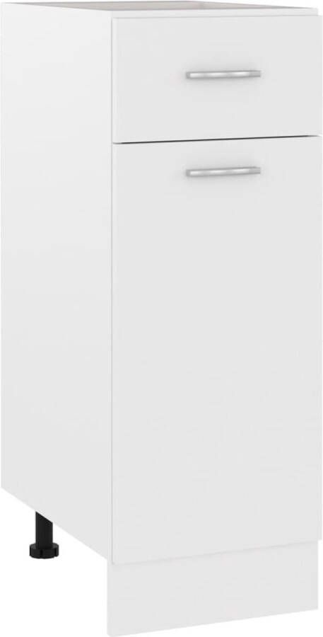 The Living Store Onderkast met lade Lyon 30x46x81 5 cm bewerkt hout wit Keukenonderkast Lades Opslagruimte Houten Kast Wit Meubel - Foto 2