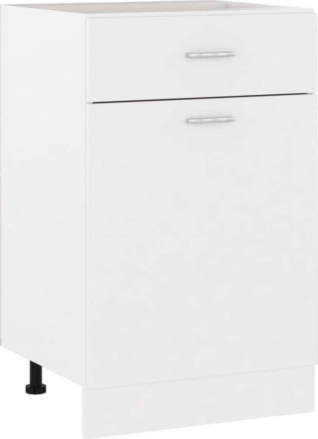 The Living Store Onderkast met lade Lyon 50x46x81 5 cm bewerkt hout wit Onderkast Keukenmeubilair Lades Opslagruimte Houten Kast - Foto 3