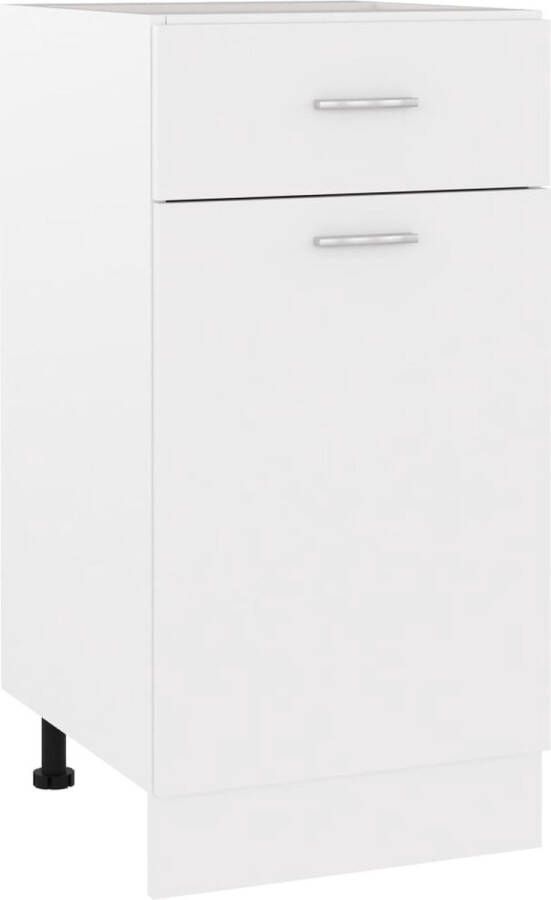 The Living Store Onderkast met lade Lyon 40x46x81 5 cm bewerkt hout wit Keukenonderkast Witte Keuken Houten Keuken Opslagoplossing Keukeninrichting - Foto 2