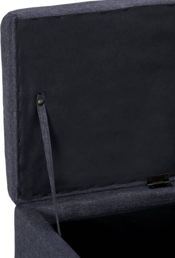 The Living Store Opbergbank Donkergrijs 116 x 38 x 43 cm Met opbergvak Opslagbanken Donker Grijze Bank Met Opbergvak Woonaccessoires Meubels - Foto 2