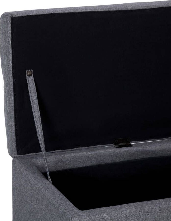 The Living Store Opbergbankje Opbergbank 116 x 38 x 43 cm Lichtgrijs Polyester bekleding Opslagbanken Bankje Met Opbergruimte Opbergbank Grijs Living Meubels Stoffen Bank - Foto 2