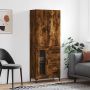 The Living Store Hoge kast 69-5x34x180 cm bewerkt hout gerookt eikenkleurig Keukenkast - Thumbnail 2