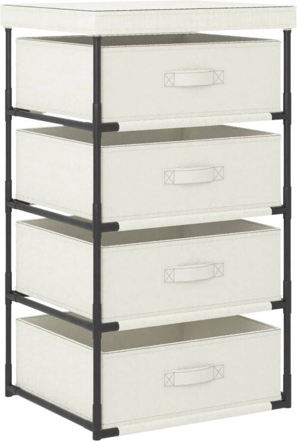 The Living Store Opbergrek 4 manden crème 45 x 38 x 80 cm Montage vereist - Foto 2