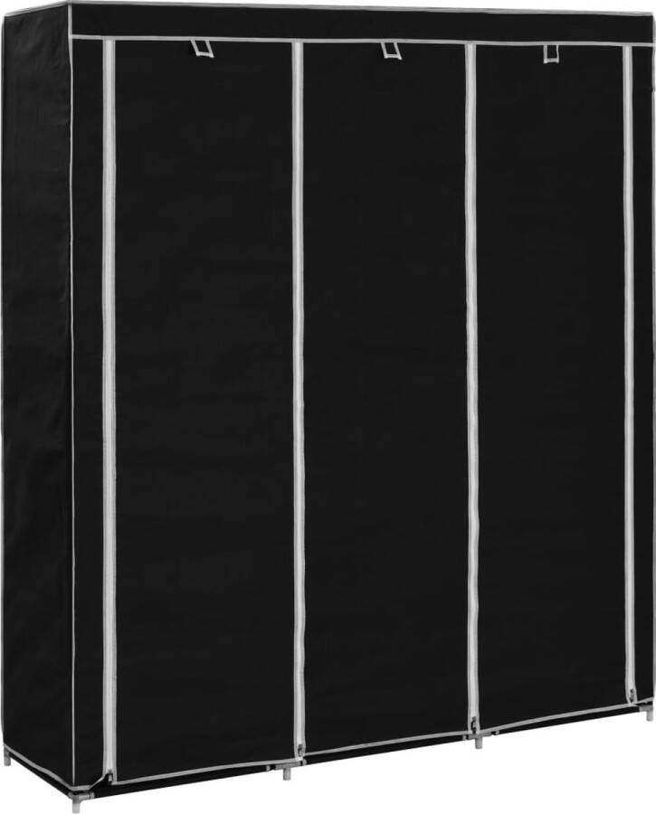 The Living Store Opvouwbare Kast 150 x 45 x 175 cm (B x D x H) Zwart Nonwoven stof - Foto 2