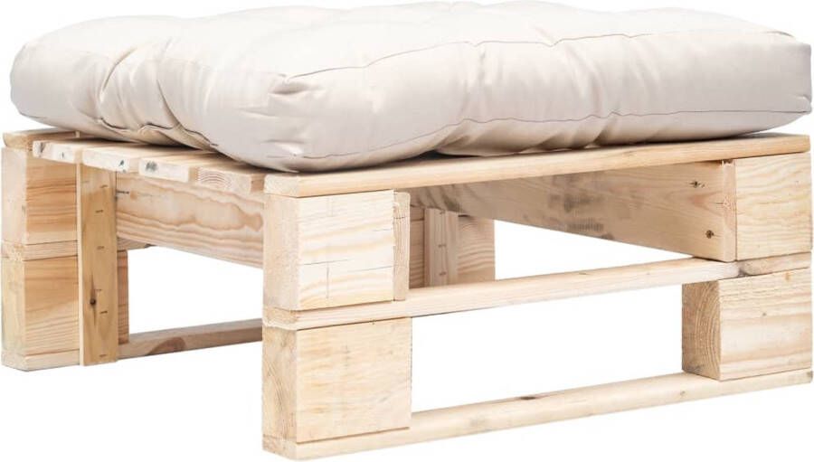 The Living Store Pallet Hocker Tuinvoetenbank 60 x 60 x 35 cm GeÃ¯mpregneerd grenenhout Tuinstoel Buitentijd Relaxen Lounge Stoel Pallets - Foto 2