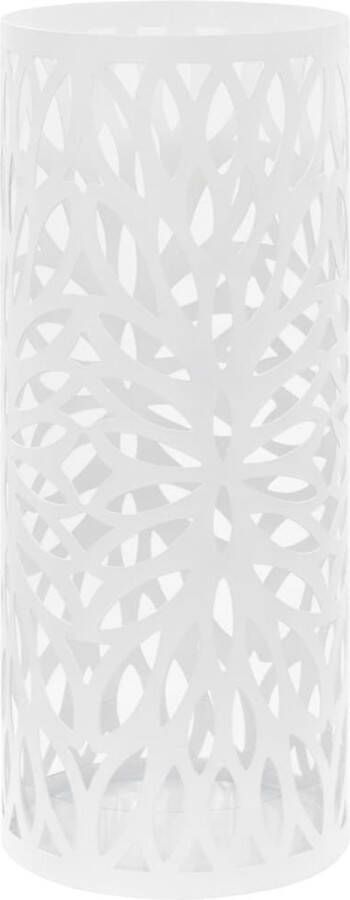 The Living Store Parapluhouder Wit 20 x 48.5 cm Kunststof druppelblad Parapluhouder Paraplu Standaard Parasolstandaard Entree Organisatie Woonaccessoires