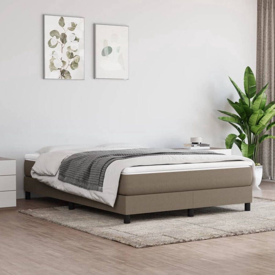 VidaXL Pocketveringmatras 140x190x20 cm stof taupe Pocketveringmatras Slaapcomfort Matras Topper Tweepersoonsmatras Medium Hard - Foto 3