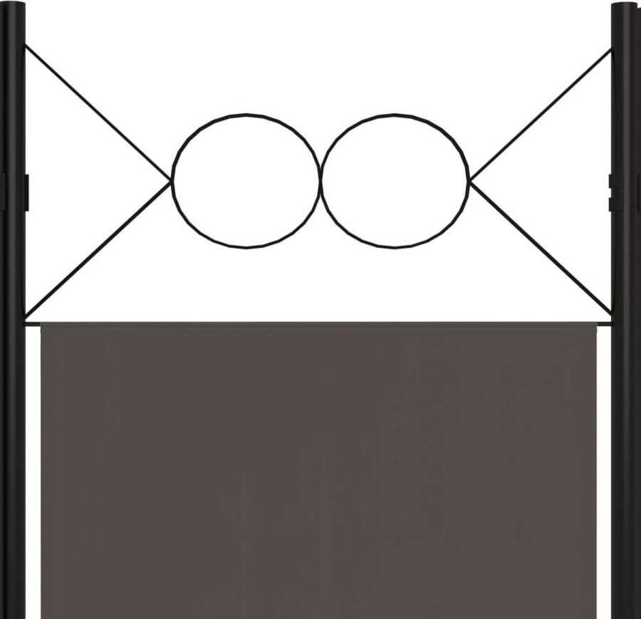 The Living Store Praktische Ruimteverdeler 240 x 180 cm Antraciet Inklapbaar Gepoedercoat IJzer Stoffen Schermen Kamerscherm Scheidingswand Privacy Screen Ruimteverdeler Paravent - Foto 3