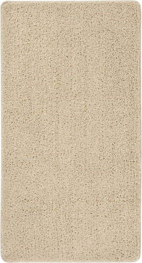 The Living Store Vloerkleed shaggy anti-slip 80x150cm crèmekleurig Vloerkleed Shaggig Vloerkleed Crème Kleurige Vloerkleed Anti Slip Vloerkleed Woonkamer Vloerkleed