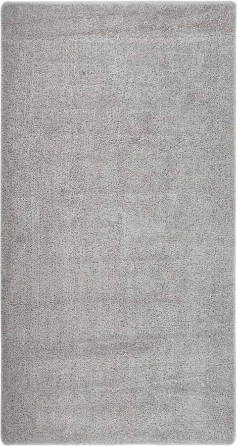 The Living Store Raggy Vloerkleed Lichtgrijs 80 x 150 cm 100% PP 20 mm poolhoogte Vloerkleed Shag Carpet Grijs Vloerkleed PP Vloerkleed Anti Slip Matten