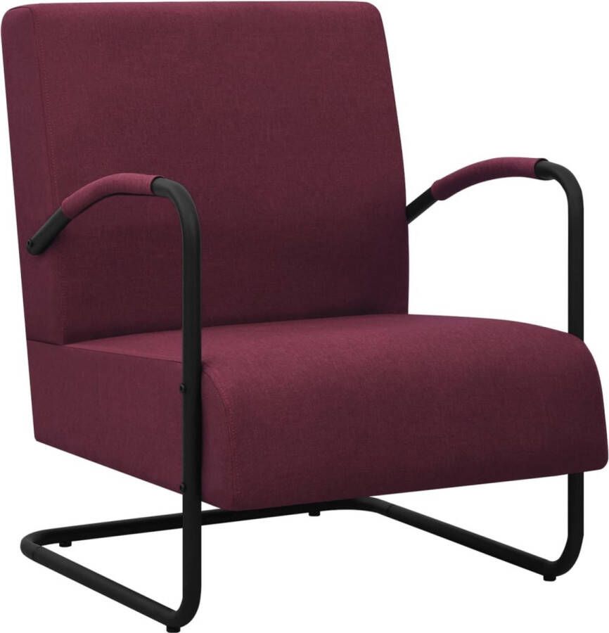 The Living Store Relaxfauteuil Paars Zwart Stof 64.5 x 77 x 84 cm Comfortabel - Foto 2