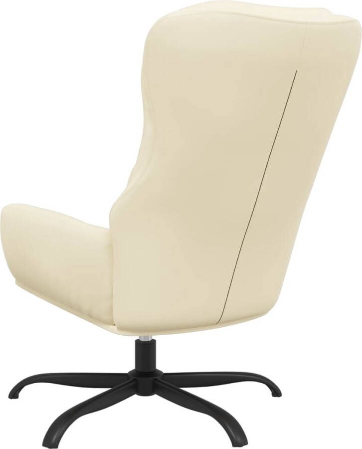 The Living Store Relaxstoel Crème Kunstleer 70 x 77 x 98 cm Draaibaar - Foto 3