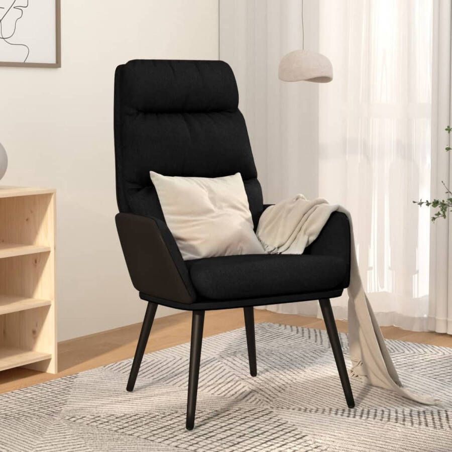 The Living Store Relaxstoel Fauteuil Zwart 70 x 77 x 98 cm Stevig en comfortabel - Foto 2
