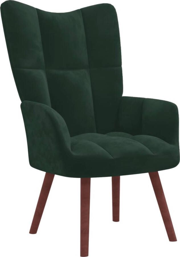 The Living Store Relaxstoel fluweel 61.5 x 69 x 95.5 cm donkergroen Relaxfauteuil Fluweel Fauteuil Donkere Fauteuils Lounge Stoel Comfortabele Stoel - Foto 2