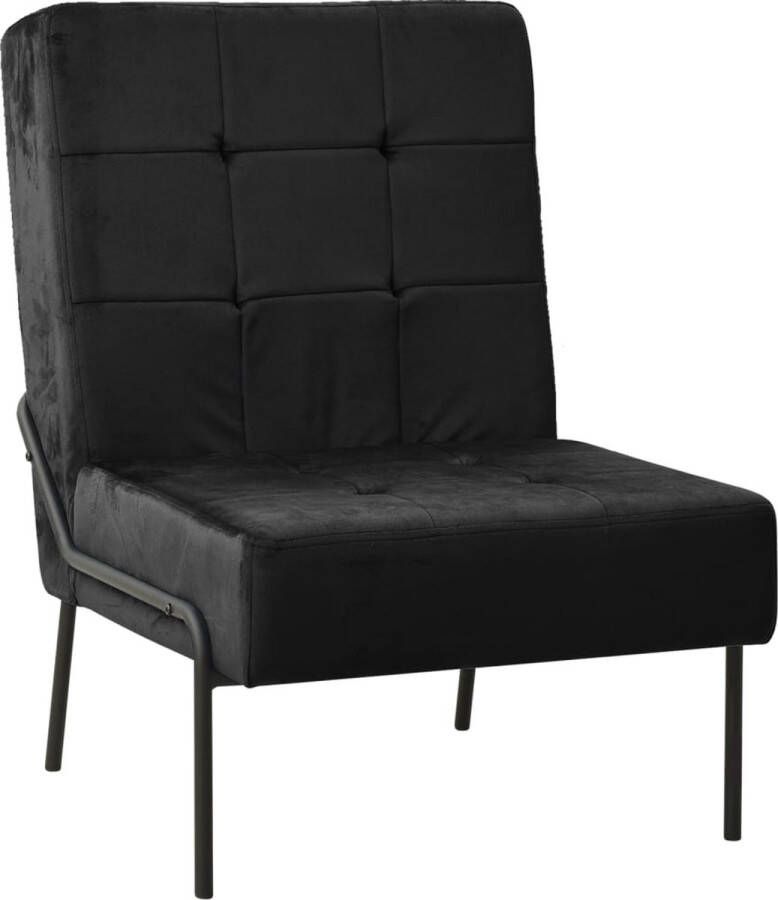 The Living Store Relaxstoel 65x79x87 cm fluweel zwart Relaxstoel Fauteuils Lounge Chair Velvet Meubels Zwarte Meubels - Foto 3