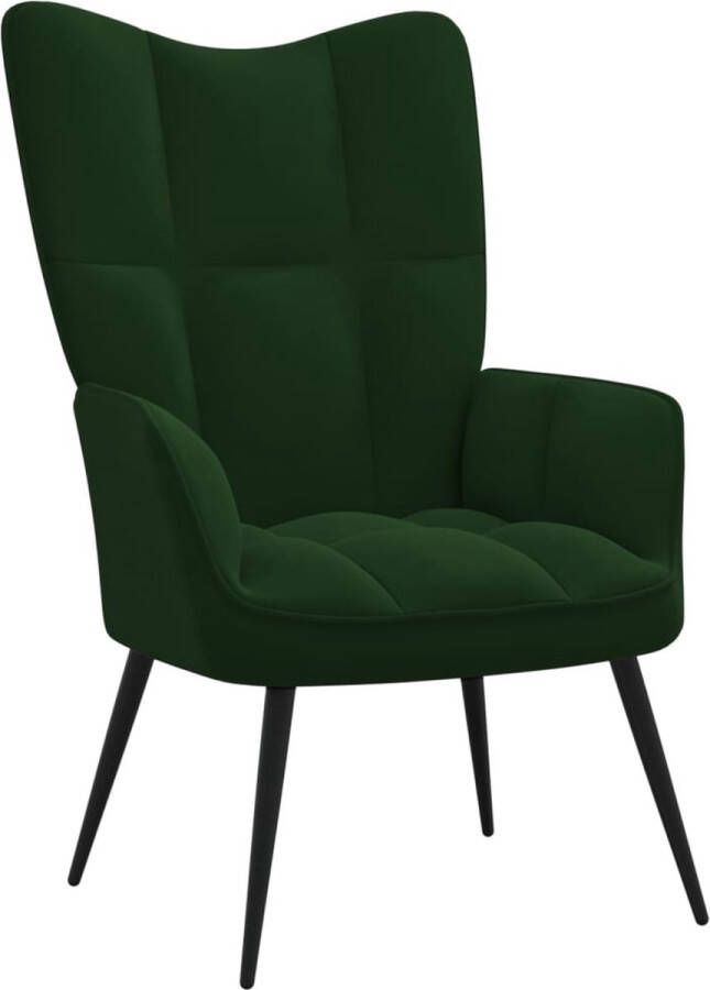 The Living Store Relaxstoel Fluweel Donkergroen 61x70x96.5 cm Relaxfauteuil Fluweel Fauteuil Groene Fauteuil Lounge Stoel Loungefauteuil - Foto 3