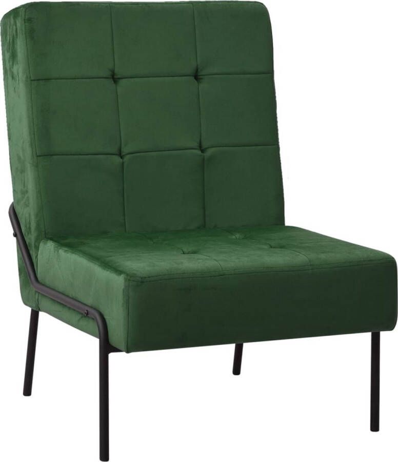 The Living Store Relaxstoel Fluweel Donkergroen Zwart 65x79x87cm Ergonomisch ontwerp Relaxstoel Fauteuils Lounge Stoel Velvet Meubels Donkere Kleuren - Foto 2