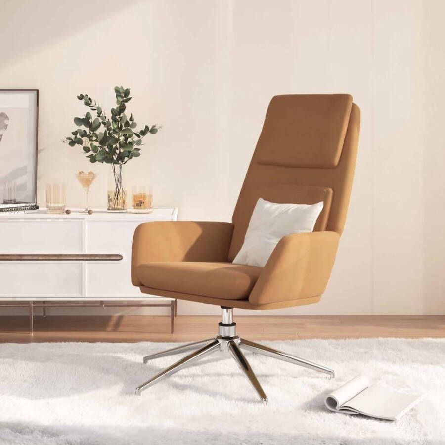 The Living Store Relaxstoel stoel 70x77x98 cm kunstsuède 360 graden draaibaar - Foto 2