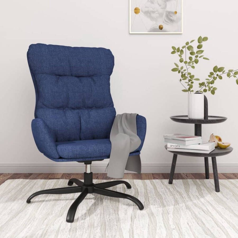 The Living Store Relaxstoel stof blauw Fauteuil