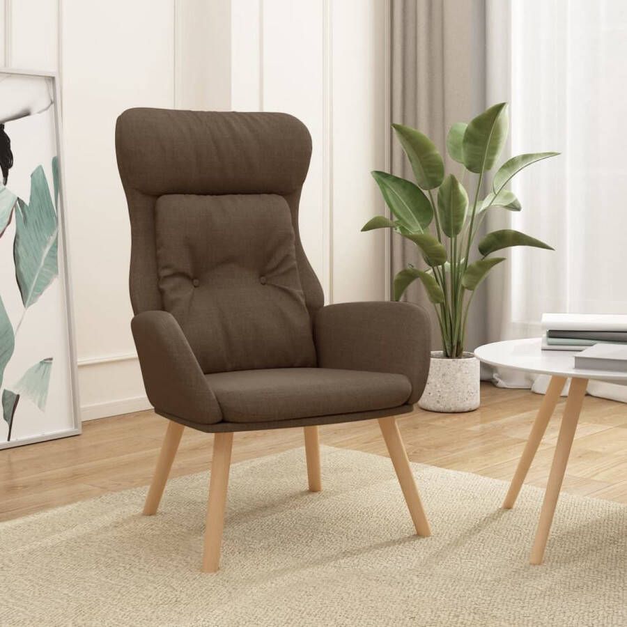 The Living Store Relaxstoel stof bruin Fauteuil