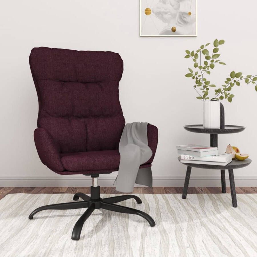 The Living Store Relaxstoel stof paars Fauteuil